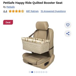 Happy Ride Quilted Booster Seat by Petsafe. Tan.